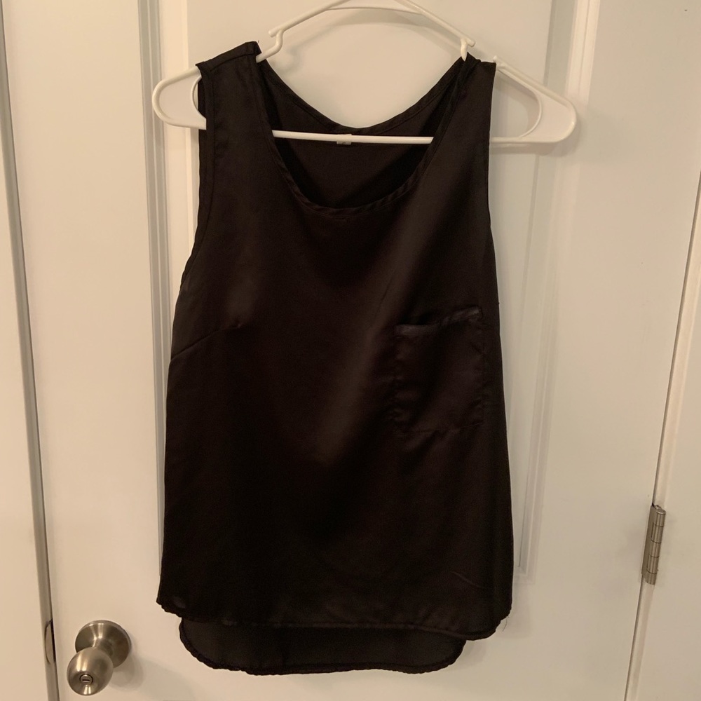 Black silky tank